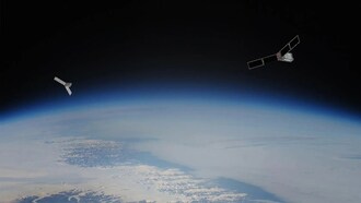 The PREFIRE mission will launch the first of two CubeSats - depicted in this artist's concept orbiting Earth - into space on Wednesday, May 22, 2024, to study how much heat the planet absorbs and emits from its polar regions. These measurements will inform climate and ice models.